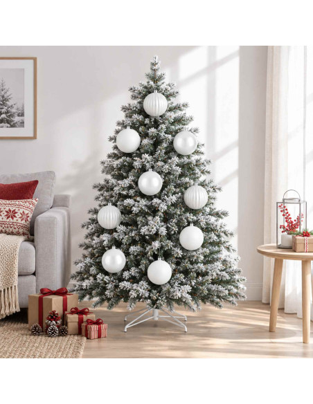 Set di palline di Natale XXL 4 pz Bianco Diam. 20 cm Plastica