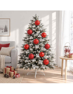 Set di palline di Natale XXL 4 pz Rosso Diam. 20 cm Plastica