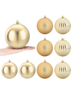 Set di palline di Natale XL 9 pz Oro Ø 15 cm Plastica 2