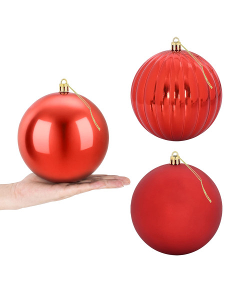 Set di palline di Natale XL 9 pz Rosso Ø 15 cm Plastica