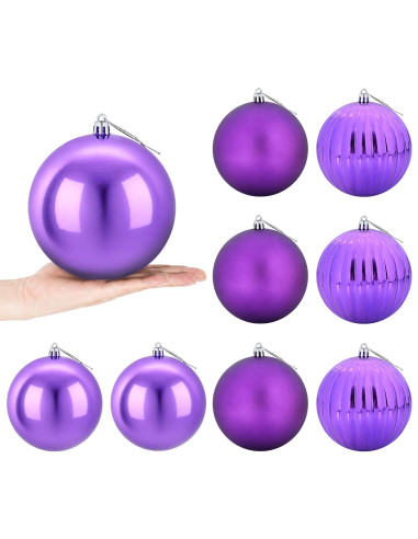 Set di palline di Natale XL 9 pz Lillà Ø 15 cm Plastica