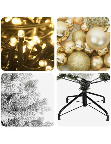 Albero di Natale Artificiale con Palline 240 cm 300 LED
