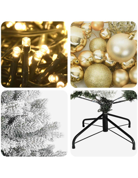 Albero di Natale Artificiale con Palline 240 cm 300 LED