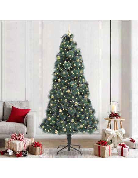 Albero di Natale artificiale preilluminato con set di palline