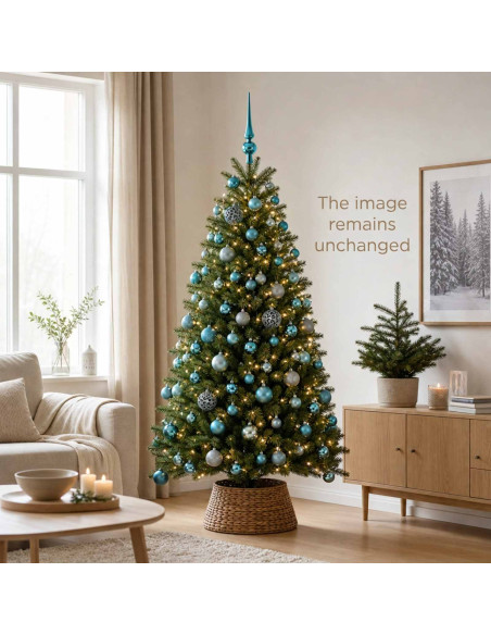 Set di Palle di Natale 61 pz Turchese Ø 6 cm Plastica 150 LED