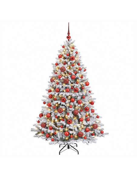 Albero di Natale artificiale con palline 240 cm 300 LED