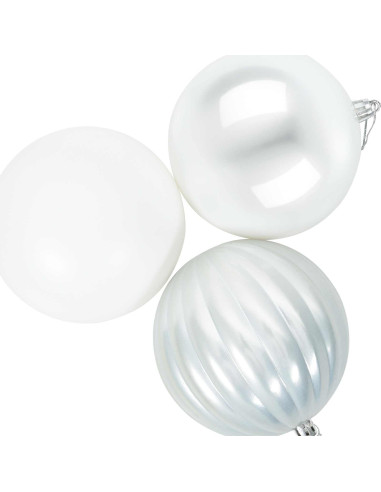 Set di palline di Natale XL 15 pz Bianco Diam. 10 cm Plastica