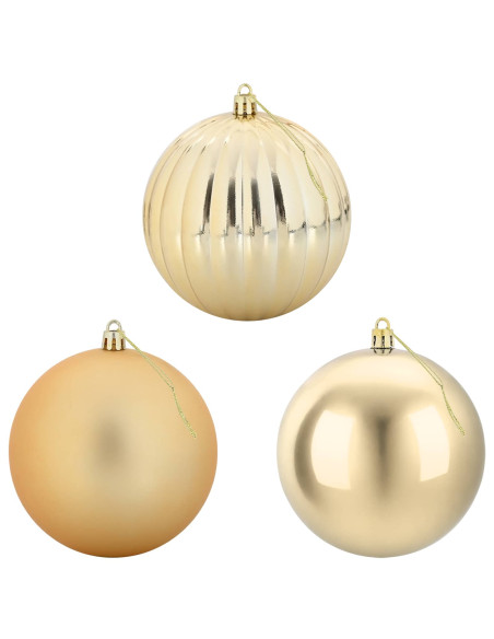 Set di palline di Natale XL 15 pz Oro Diam. 10 cm Plastica