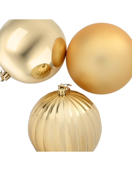 Set di palline di Natale XL 15 pz Oro Diam. 10 cm Plastica