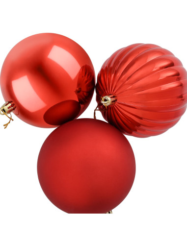 Set di palline di Natale XXL 4 pz Rosso Diam. 20 cm Plastica
