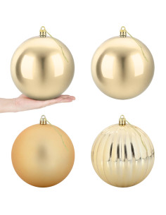 Set di palline di Natale XXL 4 pz Oro Diam. 20 cm Plastica 2