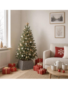Collare per Albero di Natale Quadrato Grigio 50 x 50 x 25 cm