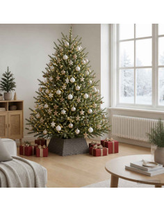 Collare per Albero di Natale Quadrato Grigio 60 x 60 x 28 cm
