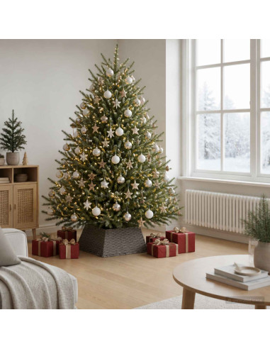 Collare per Albero di Natale Quadrato Grigio 60 x 60 x 28 cm