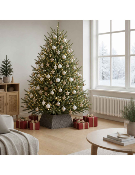 Collare per Albero di Natale Quadrato Grigio 60 x 60 x 28 cm