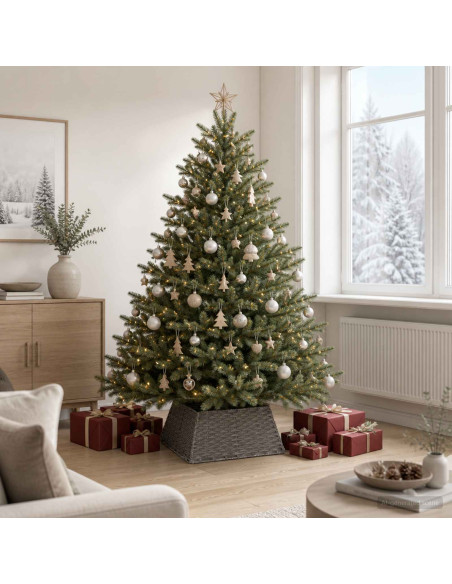 Collare per Albero di Natale Quadrato Grigio 70 x 70 x 28 cm