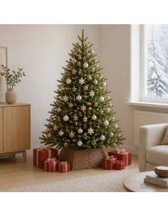 Collare per Albero di Natale Quadrato Marrone Chiaro polyrattan