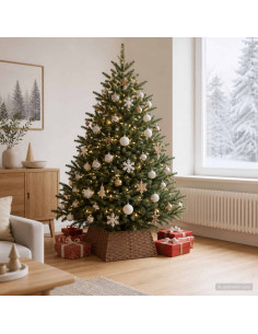 Collare per Albero di Natale Quadrato Marrone Chiaro polyrattan