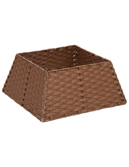 Collare per Albero di Natale Quadrato Marrone Chiaro polyrattan