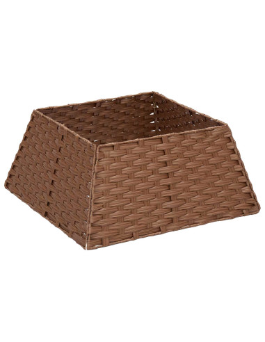 Collare per Albero di Natale Quadrato Marrone Chiaro polyrattan
