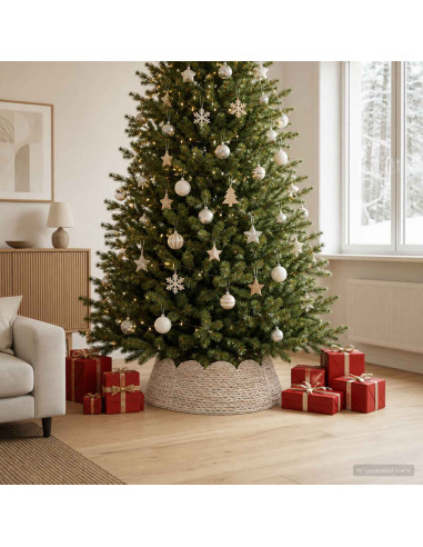 Collare per Albero di Natale Rotondo Bianco Ø 105 x 28 cm