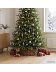 Collare per Albero di Natale Rotondo Marrone Ø 105 x 28 cm