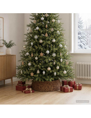Collare per Albero di Natale Rotondo Marrone Ø 105 x 28 cm
