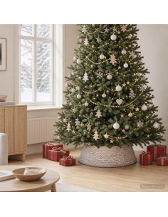 Collare per Albero di Natale Rotondo Bianco Ø 90 x 28 cm