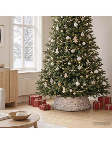 Collare per Albero di Natale Rotondo Bianco Ø 90 x 28 cm