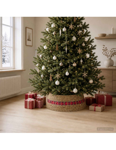 Collare per Albero di Natale Rotondo Naturale Ø 105 x 28 cm