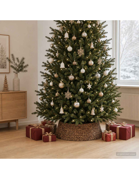Collare per Albero di Natale Rotondo Marrone Ø 90 x 28 cm