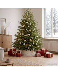 Collare per Albero di Natale Rotondo Bianco Ø 75 x 25 cm