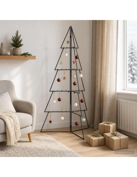 Albero di Natale in metallo KUOPIO 140 cm Acciaio Nero