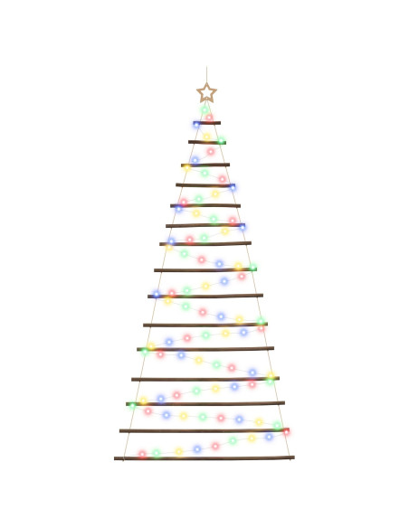 Albero di Natale appeso 210 cm 130 LED Multicolore