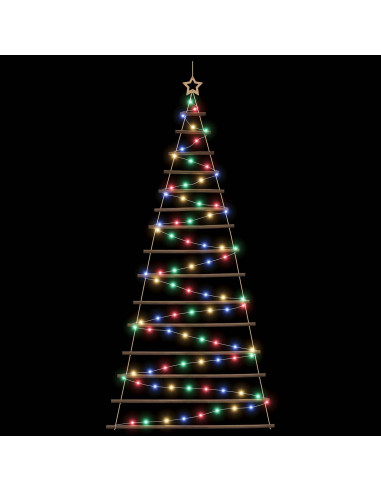 Albero di Natale appeso 210 cm 130 LED Multicolore