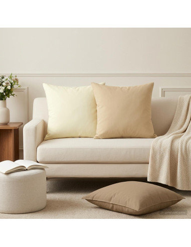 Cuscino 12 pz HEERLEN Crema 45 x 45 cm Poliestere
