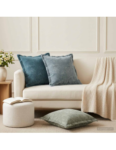 Cuscino 2 pz HOUTEN Verde 45 x 45 cm Tessuto Chenille