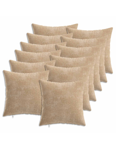 Cuscino 12 pz HEERLEN Tortora 45 x 45 cm Tessuto Chenille