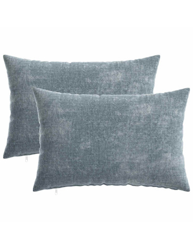 Cuscino 2 pz HEERLEN Azzurro 30 x 50 cm Tessuto Chenille