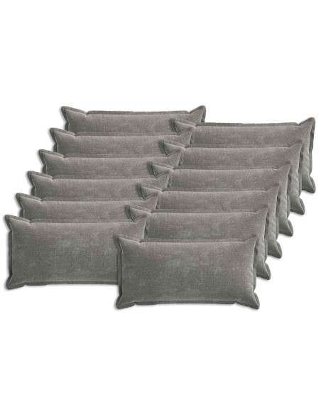 Cuscino con cuscino HOUTEN 12 pz Grigio Scuro Tessuto Chenille