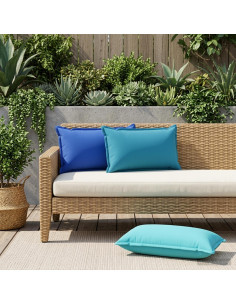 Cuscino con cuscino HOUTEN 2 pz Blu Reale Poliestere