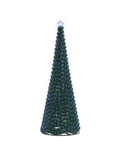 Albero di Natale in tinsel con luci LED e base EKENAS 300 cm 2