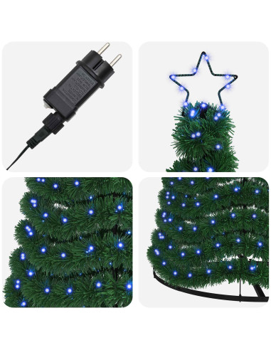 Albero di Natale in tinsel con luci LED e base EKENAS 300 cm