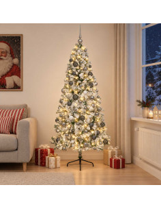 Albero di Natale artificiale con palline 240 cm 300 LED