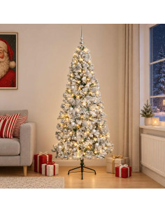 Albero di Natale artificiale con palline 210 cm 300 LED