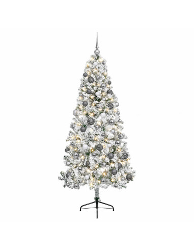 Albero di Natale artificiale con palline 240 cm 300 LED