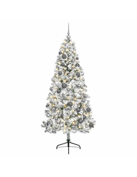 Albero di Natale artificiale con palline 210 cm 300 LED
