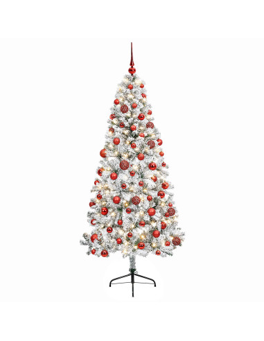 Albero di Natale artificiale con palline 210 cm 300 LED