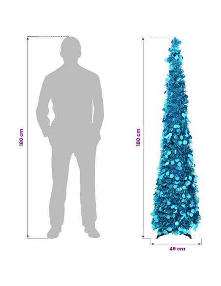 Albero di Natale pop-up 180 cm PET Blu