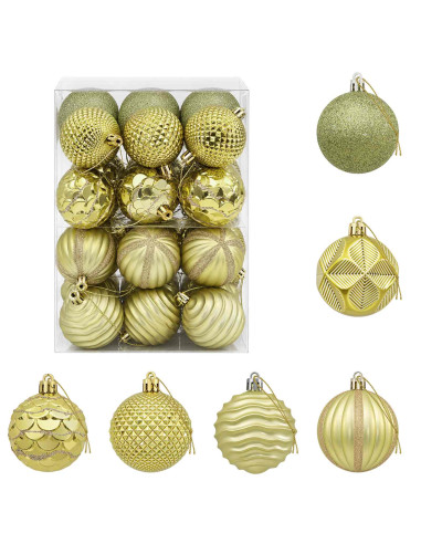 Set di Palline di Natale 36 pz Verde chiaro 6 cm Polistirolo